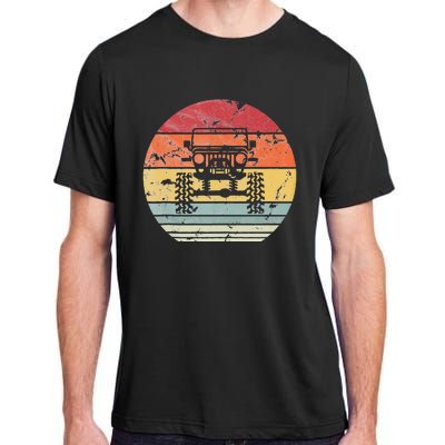 Vintage Truck Retro Sunset 4x4 Car Off Road Adult ChromaSoft Performance T-Shirt