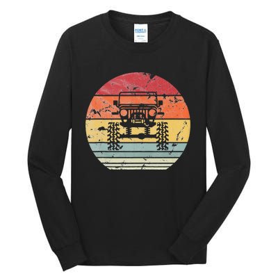 Vintage Truck Retro Sunset 4x4 Car Off Road Tall Long Sleeve T-Shirt