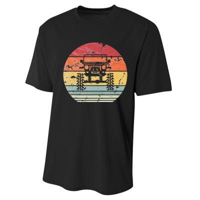 Vintage Truck Retro Sunset 4x4 Car Off Road Performance Sprint T-Shirt