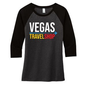 Vegas Travel Shop Las Vegas Nevada Women's Tri-Blend 3/4-Sleeve Raglan Shirt