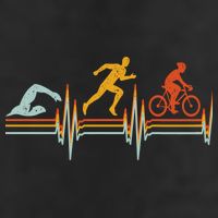 Vintage Triathlon Swim Bike Run Triathlete Heartbeat Cute Gift Hat