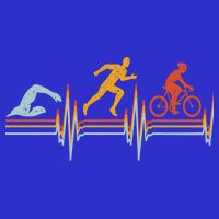Vintage Triathlon Swim Bike Run Triathlete Heartbeat Cute Gift Hoodie