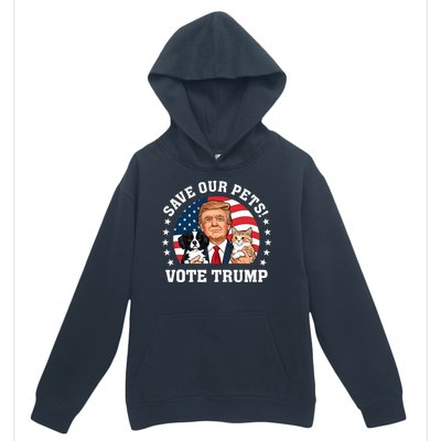 Vote Trump Save Our Pets Cats Dogs 2024 Make Pets Safe Again Urban Pullover Hoodie