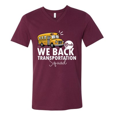 Vintage Transportation Squad Retro School Bus Driver V-Neck T-Shirt