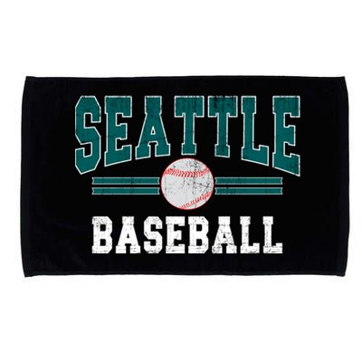 Vintage Team Seattle Baseball Game Day Gift Microfiber Hand Towel