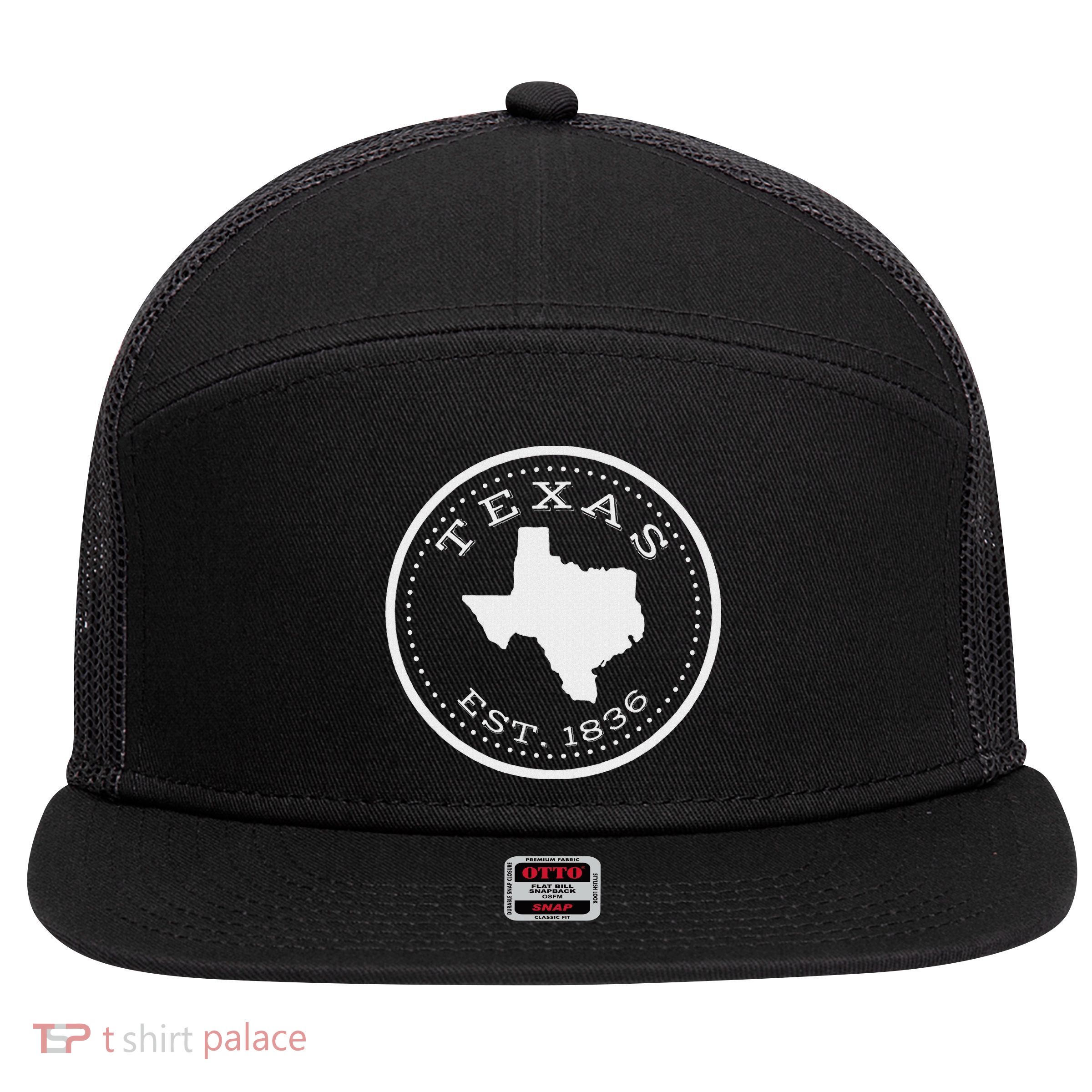 Vintage Texas State Map For Souvenirs 7 Panel Mesh Trucker Snapback Hat
