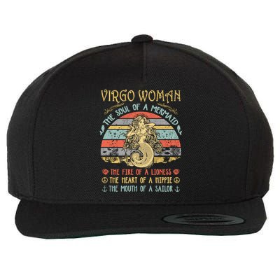 Virgo The Soul Of A Mermaid Vintage Birthday Great Gift Wool Snapback Cap