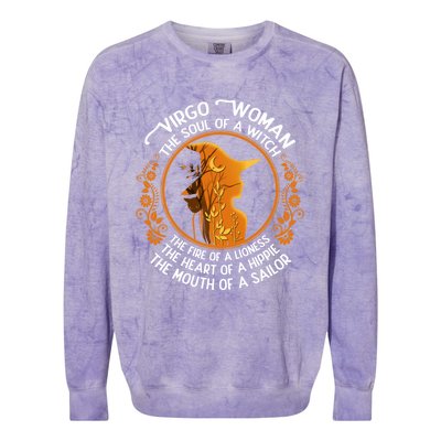 Virgo The Soul Of A Witch Zodiac Sign Birthday Gift Colorblast Crewneck Sweatshirt