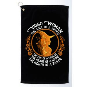 Virgo The Soul Of A Witch Zodiac Sign Birthday Gift Platinum Collection Golf Towel