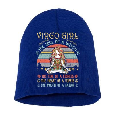 Virgo The Soul Of A Witch Vintage Birthday Gift Short Acrylic Beanie