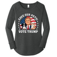 Vote Trump Save Our Pets Cats Dogs 2024 Make Pets Safe Again Women's Perfect Tri Tunic Long Sleeve Shirt