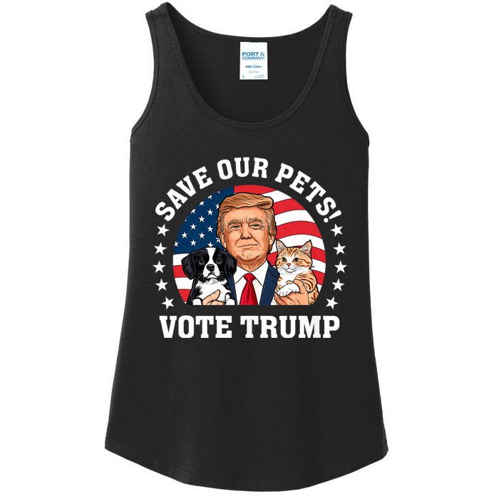 Vote Trump Save Our Pets Cats Dogs 2024 Make Pets Safe Again Ladies Essential Tank