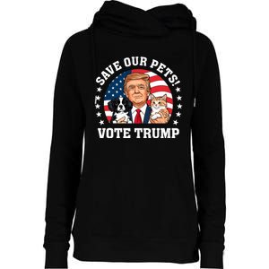 Vote Trump Save Our Pets Cats Dogs 2024 Make Pets Safe Again Womens Funnel Neck Pullover Hood