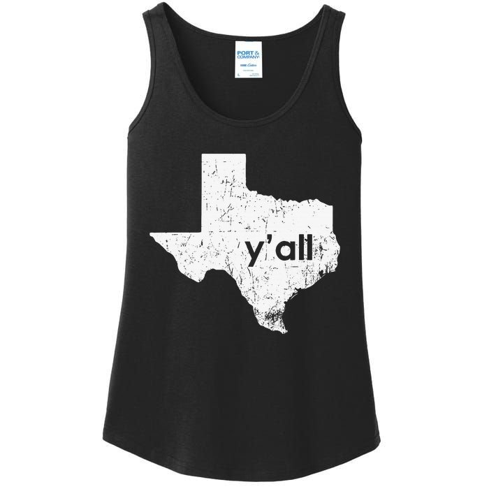 Vintage Texas State Of Texas YAll Tx State Funny Texas Ladies Essential Tank