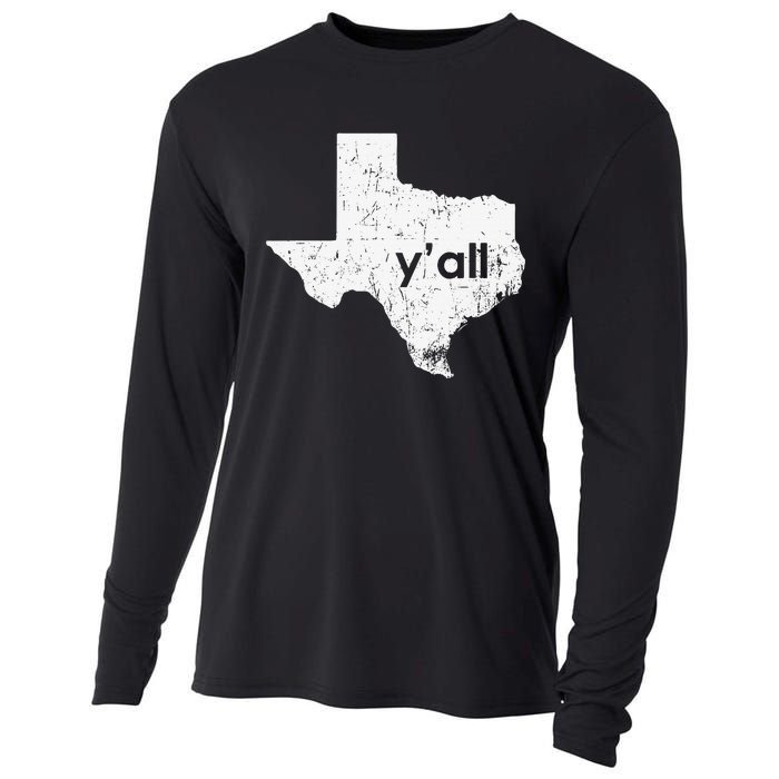 Vintage Texas State Of Texas YAll Tx State Funny Texas Cooling Performance Long Sleeve Crew