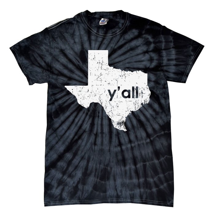 Vintage Texas State Of Texas YAll Tx State Funny Texas Tie-Dye T-Shirt