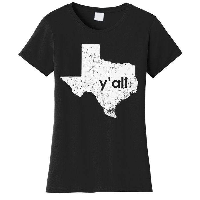 Vintage Texas State Of Texas YAll Tx State Funny Texas Women's T-Shirt