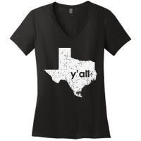 Vintage Texas State Of Texas YAll Tx State Funny Texas Women's V-Neck T-Shirt