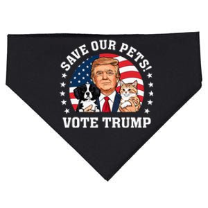 Vote Trump Save Our Pets Cats Dogs 2024 Make Pets Safe Again USA-Made Doggie Bandana