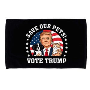 Vote Trump Save Our Pets Cats Dogs 2024 Make Pets Safe Again Microfiber Hand Towel