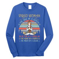 Virgo The Soul Of A Witch Vintage Birthday Gift Long Sleeve Shirt