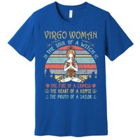 Virgo The Soul Of A Witch Vintage Birthday Gift Premium T-Shirt