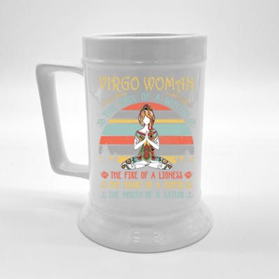 Virgo The Soul Of A Witch Vintage Birthday Gift Beer Stein