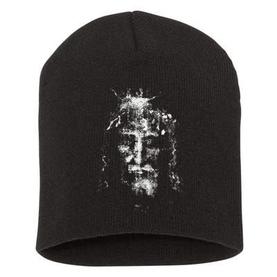 Vintage The Shroud Of Turin Holy Face Of Jesus Short Acrylic Beanie