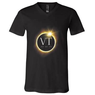 Vt Total Solar Eclipse 2024 V-Neck T-Shirt