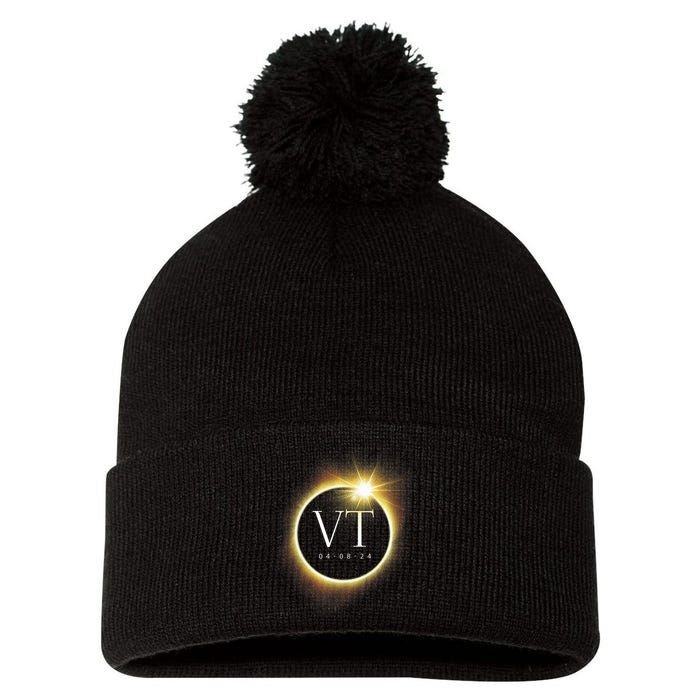 Vt Total Solar Eclipse 2024 Pom Pom 12in Knit Beanie