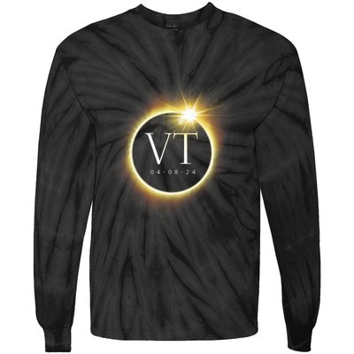 Vt Total Solar Eclipse 2024 Tie-Dye Long Sleeve Shirt