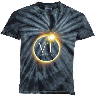 Vt Total Solar Eclipse 2024 Kids Tie-Dye T-Shirt