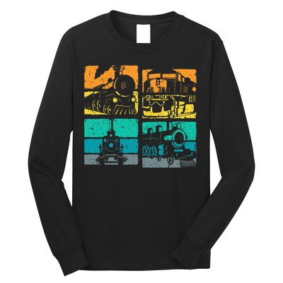 Vintage Trains Steam Locomotive Railroad Long Sleeve Shirt