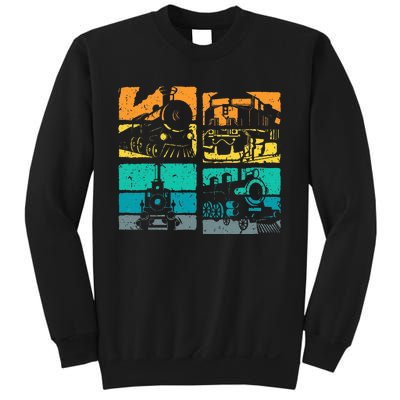 Vintage Trains Steam Locomotive Railroad Sweatshirt