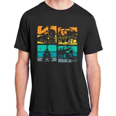 Vintage Trains Steam Locomotive Railroad Adult ChromaSoft Performance T-Shirt