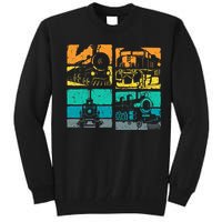 Vintage Trains Steam Locomotive Railroad Tall Sweatshirt