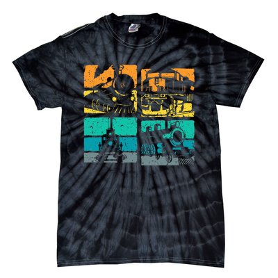 Vintage Trains Steam Locomotive Railroad Tie-Dye T-Shirt