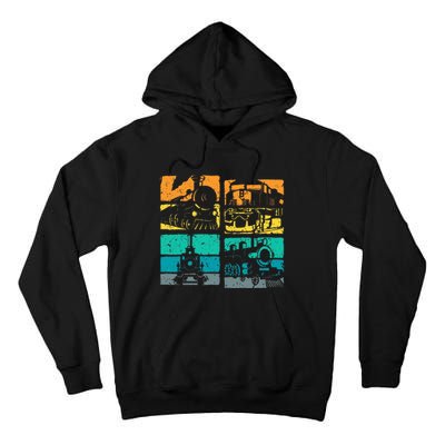 Vintage Trains Steam Locomotive Railroad Tall Hoodie