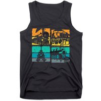 Vintage Trains Steam Locomotive Railroad Tank Top