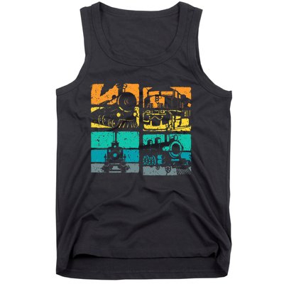 Vintage Trains Steam Locomotive Railroad Tank Top