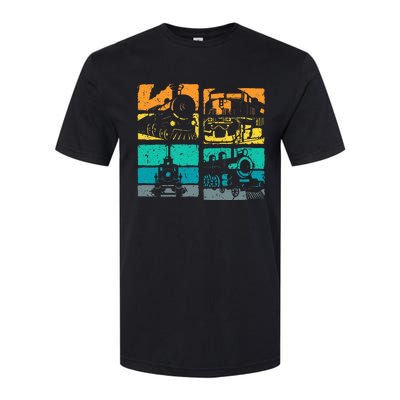 Vintage Trains Steam Locomotive Railroad Softstyle CVC T-Shirt