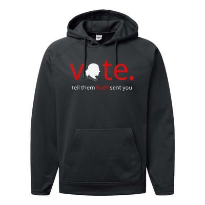 Vote Tell Them Ruth Sent You Feminist Rbg Gift For Women Performance Fleece Hoodie