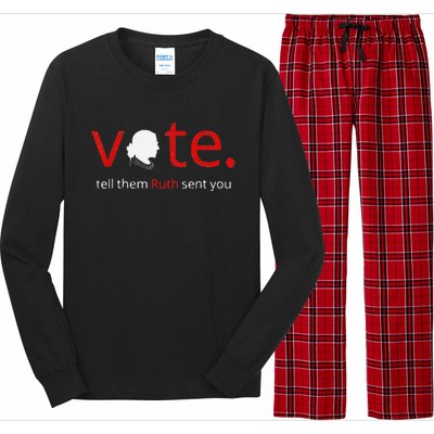 Vote Tell Them Ruth Sent You Feminist Rbg Gift For Women Long Sleeve Pajama Set