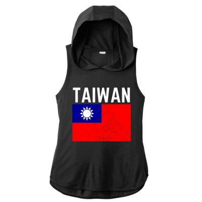 Vintage Taiwan Taiwanese Flag Pride Gift Funny Gift Ladies PosiCharge Tri-Blend Wicking Draft Hoodie Tank