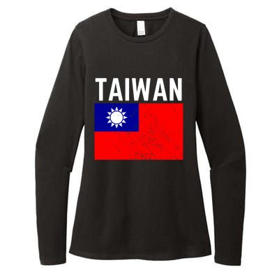 Vintage Taiwan Taiwanese Flag Pride Gift Funny Gift Womens CVC Long Sleeve Shirt