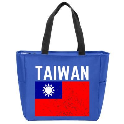 Vintage Taiwan Taiwanese Flag Pride Gift Funny Gift Zip Tote Bag