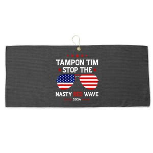 Vote Tampon Tim Will Stop The Red Wave American Flag 2024 Large Microfiber Waffle Golf Towel