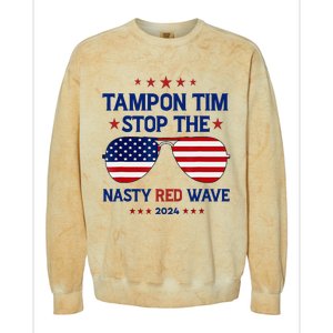 Vote Tampon Tim Will Stop The Red Wave American Flag 2024 Colorblast Crewneck Sweatshirt