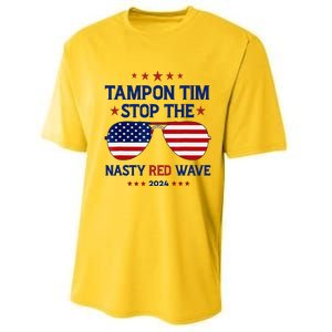 Vote Tampon Tim Will Stop The Red Wave American Flag 2024 Performance Sprint T-Shirt