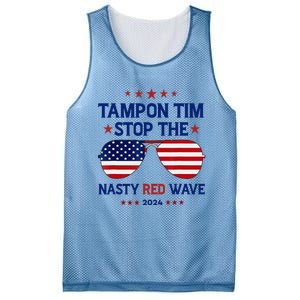 Vote Tampon Tim Will Stop The Red Wave American Flag 2024 Mesh Reversible Basketball Jersey Tank